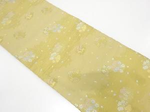 桜散らしに花丸模様織出し本袋帯